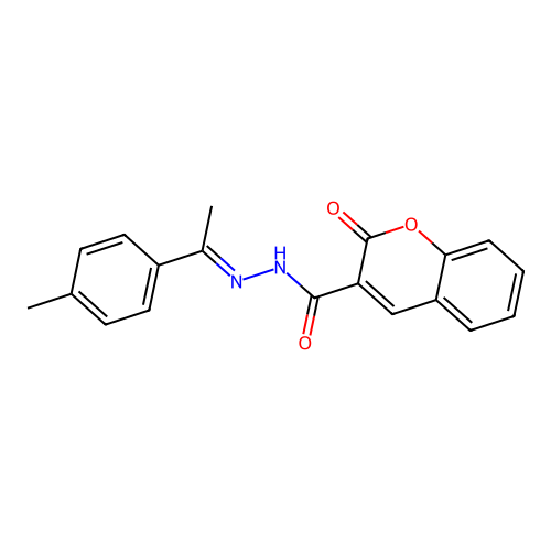 N'-[(1E)-1-(4-methylphenyl)ethylidene]-2-oxo-2H-chromene-3-carbohydrazide structure