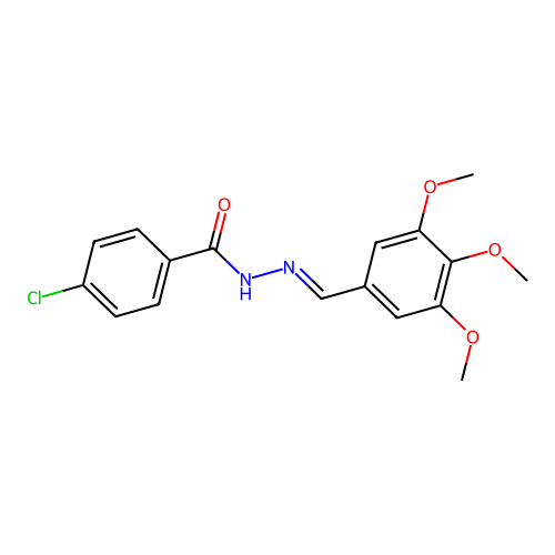 4-chloro-N'-[(E)-(3,4,5-trimethoxyphenyl)methylidene]benzohydrazide structure