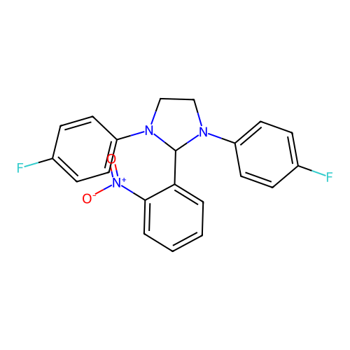 1,3-Bis(4-fluorophenyl)-2-(2-nitrophenyl)imidazolidine structure
