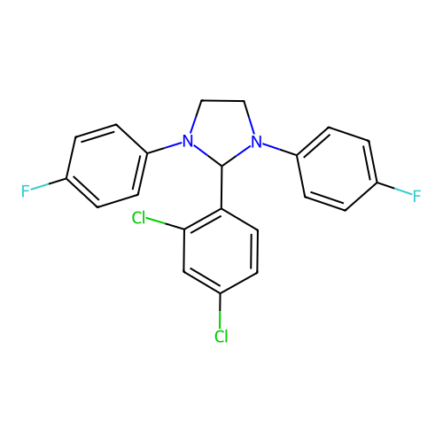2-(2,4-Dichlorophenyl)-1,3-bis(4-fluorophenyl)imidazolidine structure