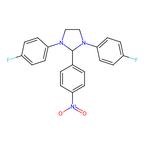 1,3-Bis(4-fluorophenyl)-2-(4-nitrophenyl)imidazolidine structure