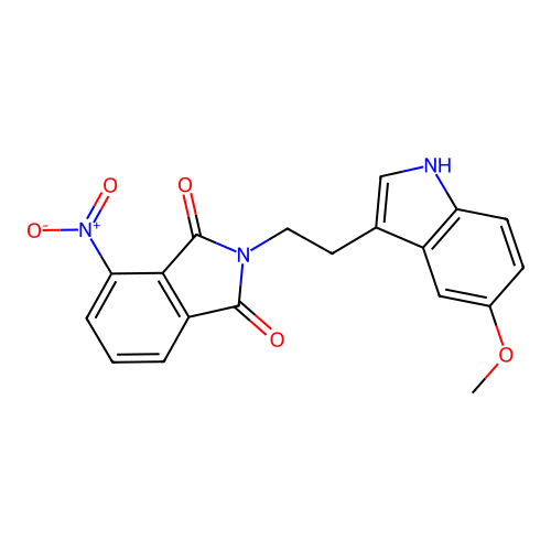 2-[2-(5-methoxy-1H-indol-3-yl)ethyl]-4-nitro-1H-isoindole-1,3(2H)-dione structure