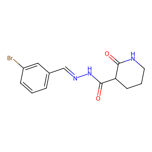 N'-[(E)-(3-bromophenyl)methylidene]-2-oxopiperidine-3-carbohydrazide structure