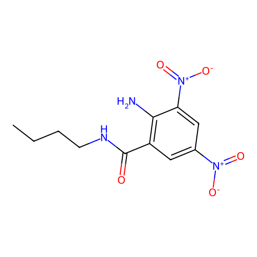 2-amino-N-butyl-3,5-dinitrobenzamide structure