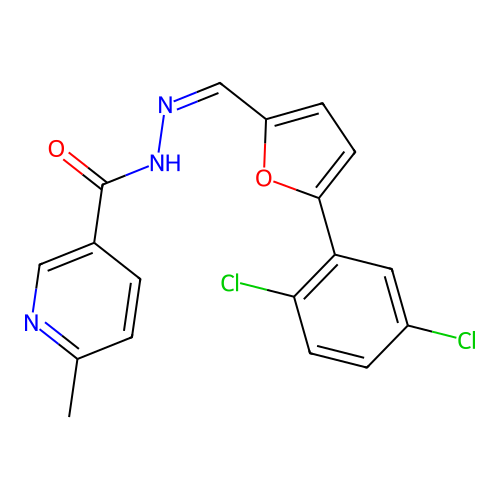 N'-{(Z)-[5-(2,5-dichlorophenyl)furan-2-yl]methylidene}-6-methylpyridine-3-carbohydrazide structure