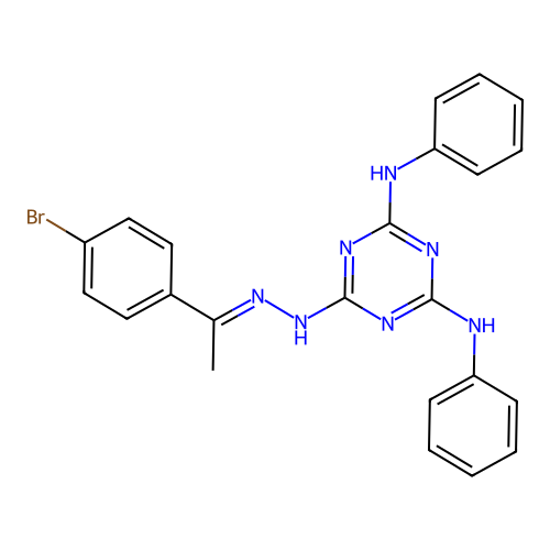1-(4-Bromophenyl)ethanone (4,6-dianilino-1,3,5-triazin-2-yl)hydrazone structure