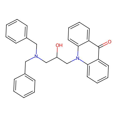 10-[3-(dibenzylamino)-2-hydroxypropyl]acridin-9(10H)-one structure