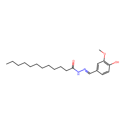 N-[(4-hydroxy-3-methoxyphenyl)methylideneamino]dodecanamide structure