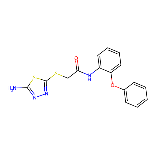 2-[(5-amino-1,3,4-thiadiazol-2-yl)sulfanyl]-N-(2-phenoxyphenyl)acetamide structure