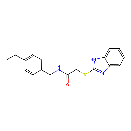 2-(1H-benzimidazol-2-ylsulfanyl)-N-(4-isopropylbenzyl)acetamide structure
