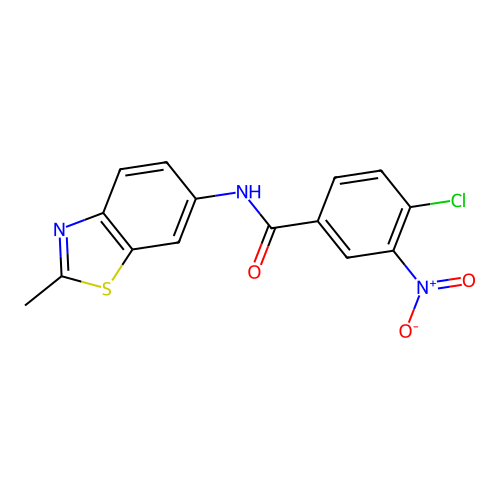 4-chloro-N-(2-methyl-1,3-benzothiazol-6-yl)-3-nitrobenzamide structure