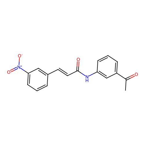 (2E)-N-(3-acetylphenyl)-3-(3-nitrophenyl)prop-2-enamide structure