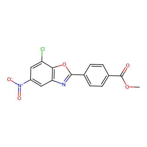 Methyl 4-(7-chloro-5-nitro-1,3-benzoxazol-2-yl)benzoate structure