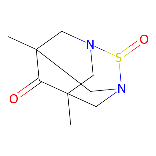 (1R,3S,5r,7r)-5,7-dimethyl-2-thia-1,3-diazaadamantan-6-one 2-oxide structure
