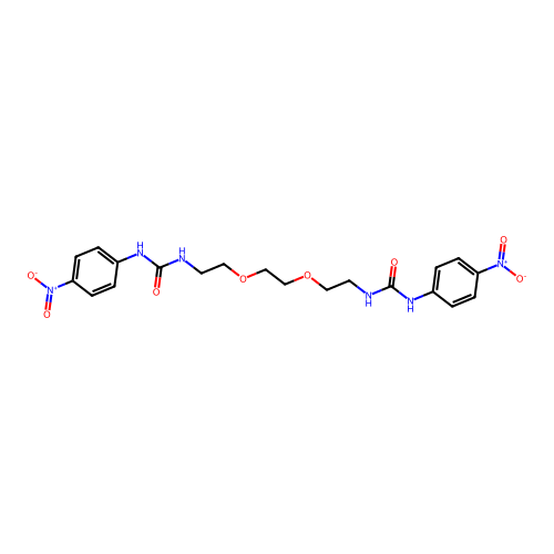 1,1'-[Ethane-1,2-diylbis(oxyethane-2,1-diyl)]bis[3-(4-nitrophenyl)urea] structure