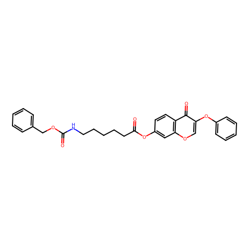 4-oxo-3-phenoxy-4H-chromen-7-yl 6-{[(benzyloxy)carbonyl]amino}hexanoate structure