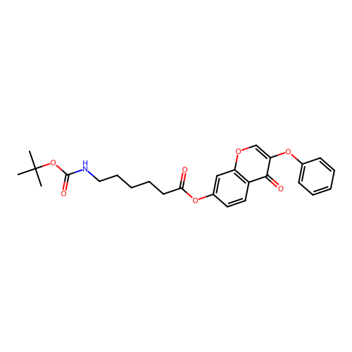 4-oxo-3-phenoxy-4H-chromen-7-yl 6-[(tert-butoxycarbonyl)amino]hexanoate structure