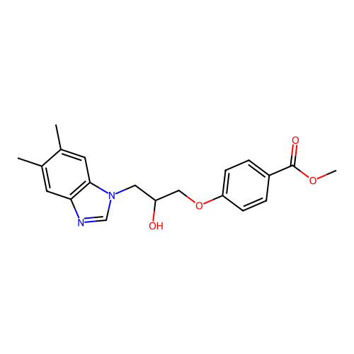 methyl 4-[3-(5,6-dimethyl-1H-benzimidazol-1-yl)-2-hydroxypropoxy]benzoate structure