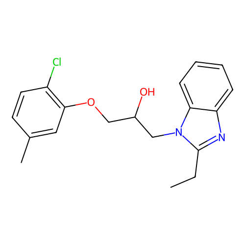 3-(2-Chloro-5-methylphenoxy)-1-(2-ethylbenzimidazolyl)propan-2-ol structure