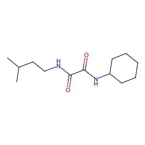 N-cyclohexyl-N'-(3-methylbutyl)ethanediamide structure