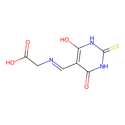 N-[(4,6-dioxo-2-thioxotetrahydropyrimidin-5(2H)-ylidene)methyl]glycine structure