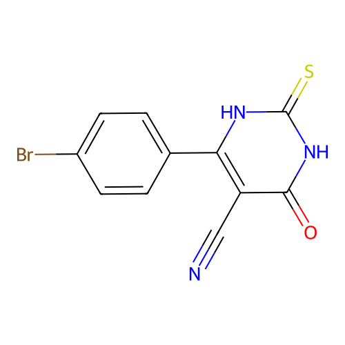 6-(4-bromophenyl)-4-oxo-2-thioxo-1H-pyrimidine-5-carbonitrile structure
