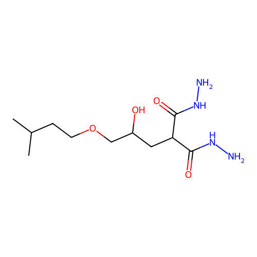 2-[2-Hydroxy-3-(3-methylbutoxy)propyl]propanedihydrazide structure