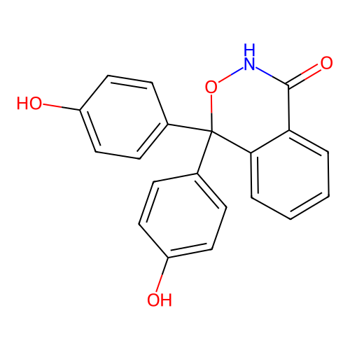 1,1-bis(4-hydroxyphenyl)-1H-2,3-benzoxazin-4-ol structure
