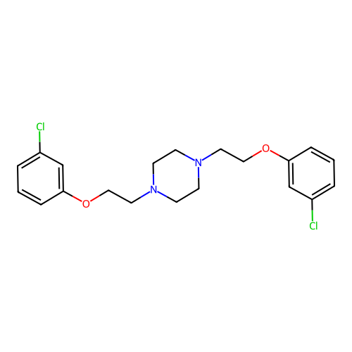 1,4-Bis[2-(3-chlorophenoxy)ethyl]piperazine structure
