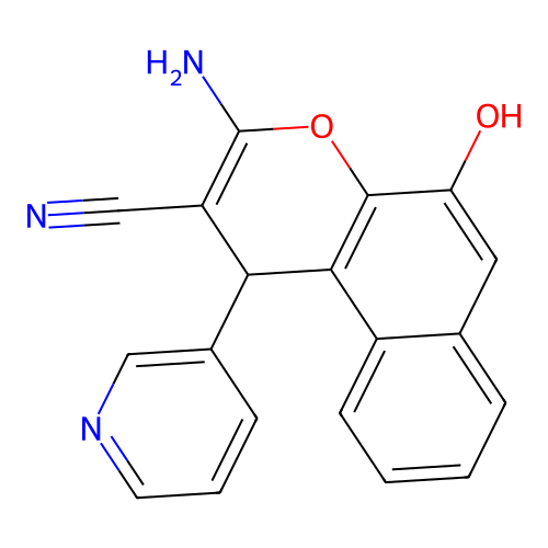 3-amino-5-hydroxy-1-(pyridin-3-yl)-1H-benzo[f]chromene-2-carbonitrile structure