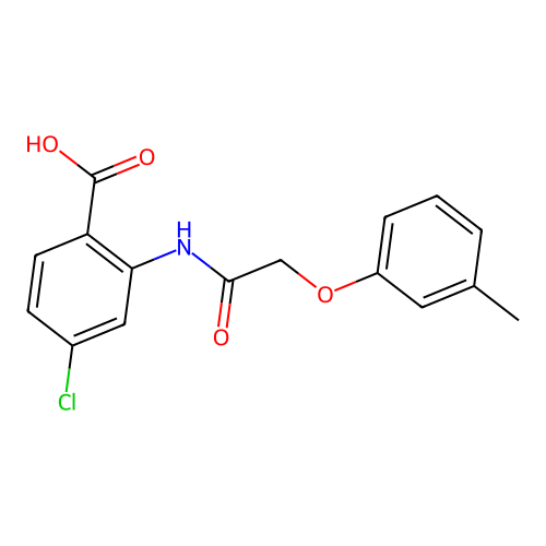 4-Chloro-2-{[(3-methylphenoxy)acetyl]amino}benzoic acid structure