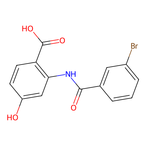 2-{[(3-Bromophenyl)carbonyl]amino}-4-hydroxybenzoic acid structure