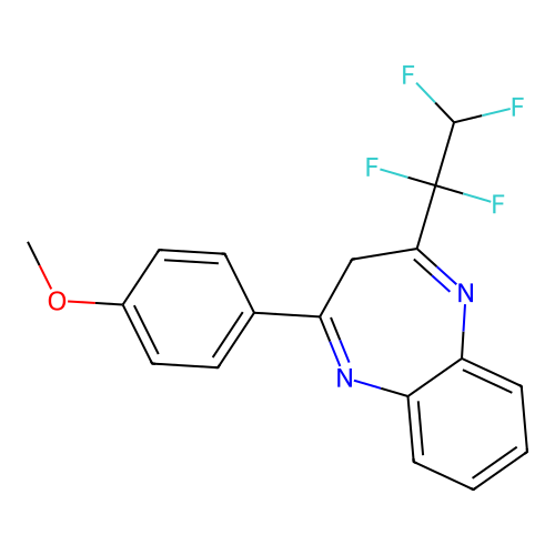 2-(4-methoxyphenyl)-4-(1,1,2,2-tetrafluoroethyl)-3H-1,5-benzodiazepine structure