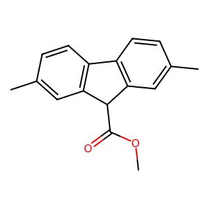 methyl 2,7-dimethyl-9H-fluorene-9-carboxylate structure