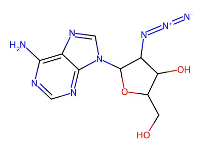 5-(6-Aminopurin-9-yl)-4-azido-2-(hydroxymethyl)oxolan-3-ol structure