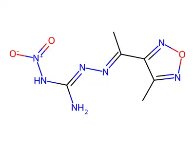 2-[1-(4-Methyl-1,2,5-oxadiazol-3-yl)ethylideneamino]-1-nitroguanidine structure