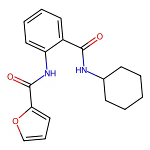 N-[2-(cyclohexylcarbamoyl)phenyl]furan-2-carboxamide structure