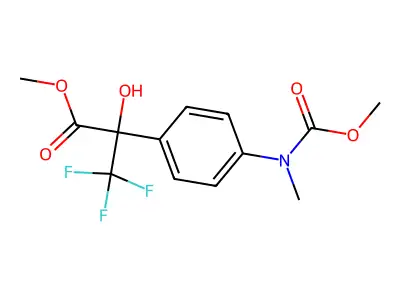 methyl 3,3,3-trifluoro-2-hydroxy-2-{4-[(methoxycarbonyl)(methyl)amino]phenyl}propanoate structure