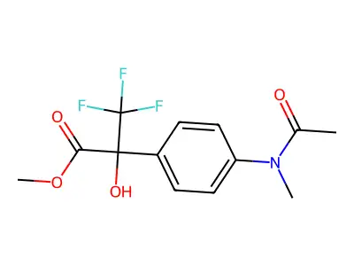Methyl 2-{4-[acetyl(methyl)amino]phenyl}-3,3,3-trifluoro-2-hydroxypropanoate structure