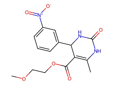 2-methoxyethyl 6-methyl-4-(3-nitrophenyl)-2-oxo-1,2,3,4-tetrahydropyrimidine-5-carboxylate structure
