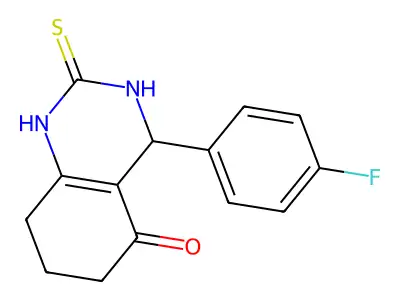 4-(4-fluorophenyl)-2-thioxo-1,2,3,4,7,8-hexahydroquinazolin-5(6H)-one structure