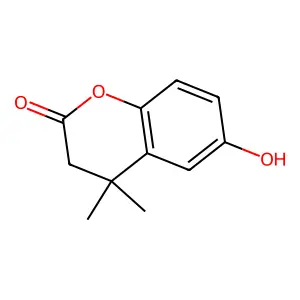 6-hydroxy-4,4-dimethyl-3,4-dihydro-2H-1-benzopyran-2-one structure