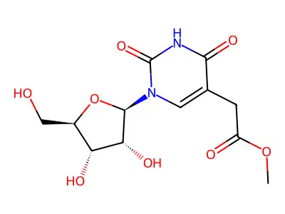 Methyl 1,2,3,4-tetrahydro-2,4-dioxo-1-beta-D-ribofuranosyl-5-pyrimidineacetate structure