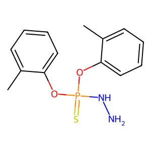 Bis(2-methylphenoxy)phosphinothioylhydrazine structure