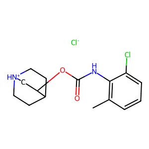 Carbanilic acid, 2-chloro-6-methyl-, 3-quinuclidinyl ester, monohydrochloride structure