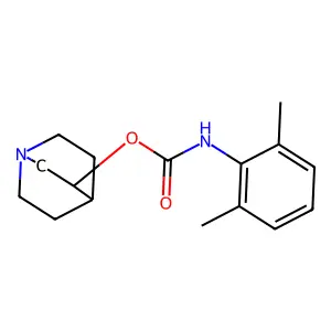 Carbanilic acid, 2,6-dimethyl-, 3-quinuclidinyl ester structure