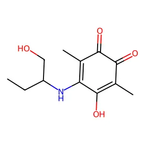 4-Hydroxy-5-(1-hydroxybutan-2-ylamino)-3,6-dimethylcyclohexa-3,5-diene-1,2-dione structure