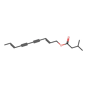 Deca-2,8-diene-4,6-diyn-1-yl 3-methylbutanoate structure