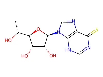 9-(6-Deoxy-beta-D-allofuranosyl)-1,9-dihydro-6H-purine-6-thione structure