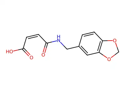 (2Z)-4-[(1,3-benzodioxol-5-ylmethyl)amino]-4-oxobut-2-enoic acid structure